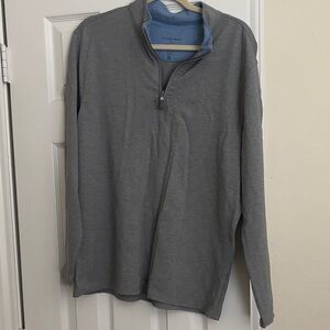 Mizzen+Main Light Blue and Gray Pullover